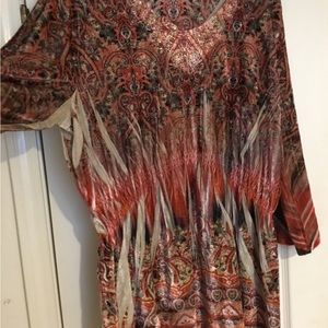 NWT One World 3/4 Sleeve Women’s Bedazzled Velvet Top Size 2X